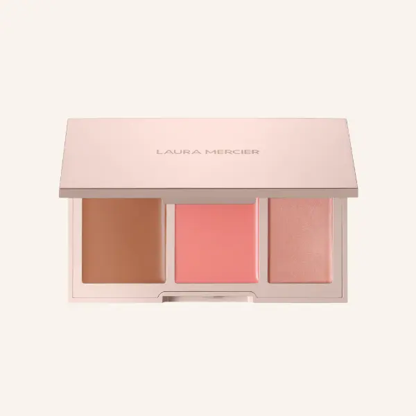 Laura Mercier Bonne Glow Cream Face Palette - Balm to Powder, 3 in 1 Palette, Bronzer, Blush, Highlighter