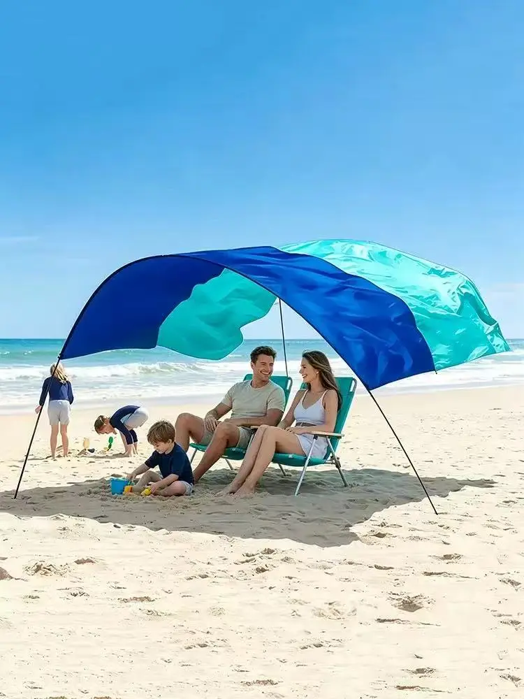 New Classic with Quiet Canopy, The Original Wind-Powered Beach Shade, Provides 150 Sq. Ft.of Shade Shade , Weighs Only 4 lbs, Sets up in 3 Minutes.World's Best Beach for 3-4 Person Family Beach