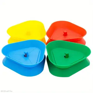 Set of 4 Abs Plastic Triangular Poker Card Holders, Convenient for Playing Cards, Party Cards Game and Table Games Accessories, Ideal Gift for Christmas Halloween ThanksgivingAB12PeakVibe