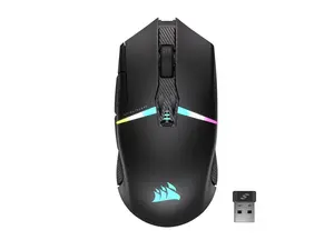 Corsair NIGHTSABRE WIRELESS RGB Gaming Mouse, hyper-fast sub-1ms SLIPSTREAM WIRELESS, 26k DPI Optical Sensor, 11 fully programmable buttons, Six-zone RGB backlighting, Black
