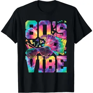 [100% Cotton]   80'S Vibe Retro 1980S Style 80S Party Outfit 80S Disco T-Shirt Golf Gift T-Shirt For Men And Women
