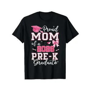 2026 Pre-K Graduation T-Shirt - Proud Mom of Pre-K Graduate, Loose Fit Casual Round Neck Tee with Diploma & Suitable for Pre-K Parties, Achievement Outfit (Comfortable Graduation Attire) Graphic Tshirt