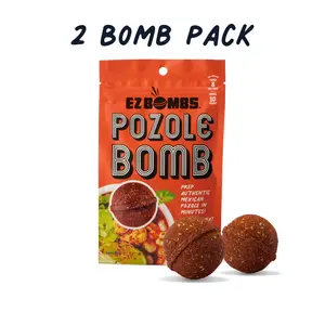 EZ BOMBS PozoleBombs - 2 Bombs Per Pack Authentic Mexican Pozole Soup Seasoning Spice Bomb Flavor for Home Cooking Pork Chicken & Vegetarian Traditional Flavor for Instant Pot Slow Cooker or Stove Top 2 Bomb Pack - Salt