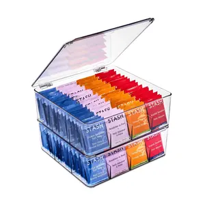 Sorbus Set of 2 Tea Bag Organizer with 12 Slotsand Lid