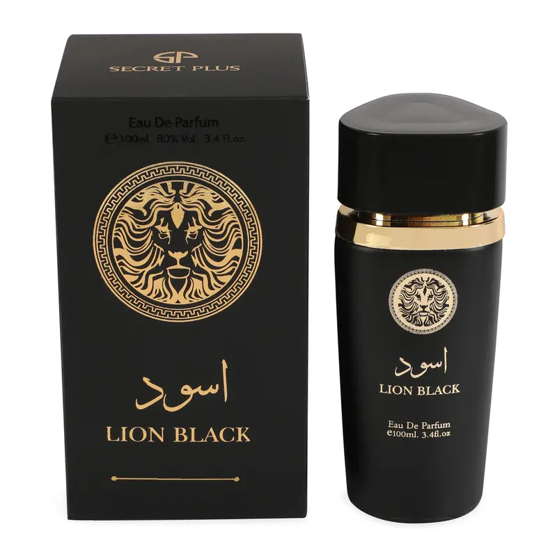 Lion Black Spray Perfume Eau de Parfum for Men - 100ml/3.4fl.oz. - Men's Fragrance by Secret Plus