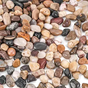 River Rocks for Landscaping, 2lb Decorative Ornamental Pebbles Garden Landscaping Stones Gravel for Vases Fish Tank Succulent Potted Indoor  Crafts  Garden Decor