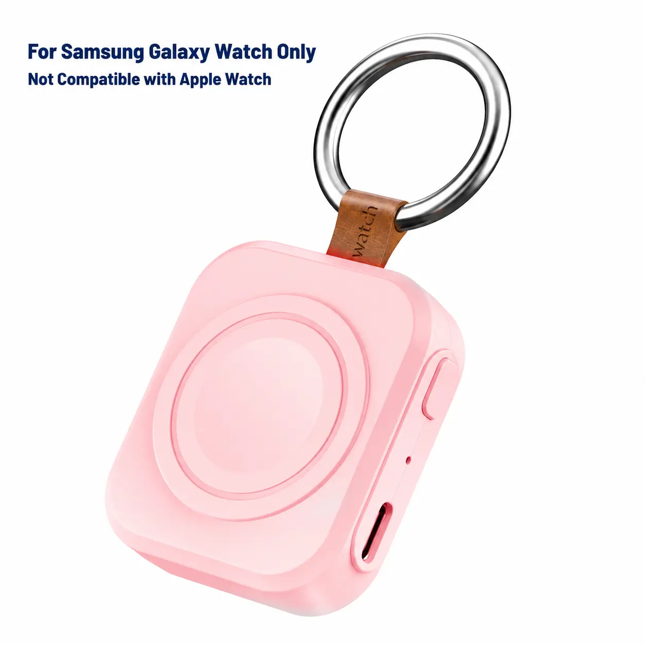 Compact Wireless Fast-Charging Portable Charger (1200mAh) – Wearable Accessory with Magnetic Snap-In for Secure Charging, Compatible with Samsung Galaxy Watch Active 1/2/3/4/5 Pro/6 Classic/6/7/8, Keychain-Friendly Father’s Day Gift Option, Accessories, E