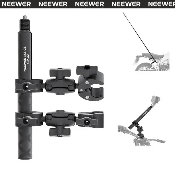 NEEWER Motorcycle Mount Kit for Action Cameras, Helmet & Bike Mount Accessories Set for GoPro, DJI Action & Insta360/Pocket/Camera, Perfect for POV Riding, Moto Vlog & Travel Recording