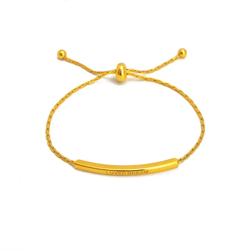 Adjustable Snake Chain Bracelet Pull Slide Bead Design Bracelet Minimalist Bracelet Jewelry For Her