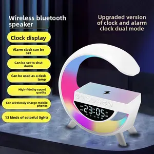 Big G3401mini Cross-border New Small G Bluetooth Speaker Wireless Charging Alarm Clock Atmosphere Light Multifunctional Bluetooth Speaker