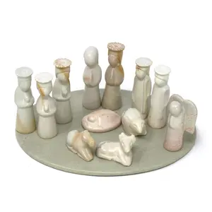 Global Crafts 13pc Soapstone Sculpture Nativity Set