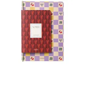 Papier Checkerboard & Bows Softcover Notebook Set Of 2