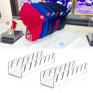 Hats Stand for Baseball Caps Display and Organizer , 2 Pack Space Saving Hat Organizer, Holds 14 Caps, No Tool Install, Clear Acrylic Display Stand for Closet, Dresser, Bedroom, Keep Caps Dust Free, Neat, 2025 New Design