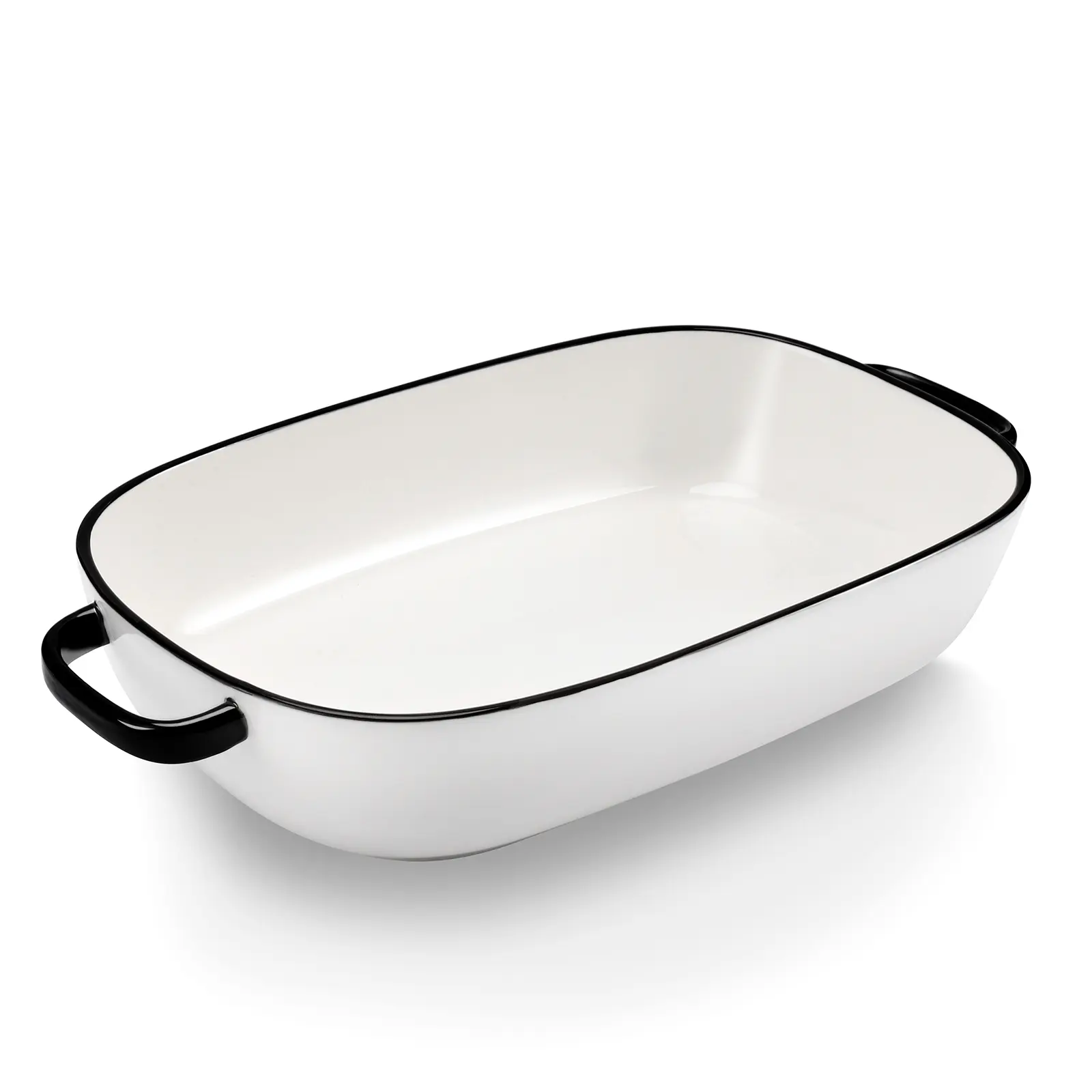 6 Quart Large Rectangular Baking Dish, 16x11 Inches Ceramic Baking Pan Casserole Dish for Cooking,Kitchen and Daily Use, Safe for Oven Microwave Refrigerator Disinfection Cabinet and Dishwasher,White
