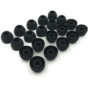 10 Pairs Medium Silicone Replacement Earbuds For Ear Bud Tips – Black