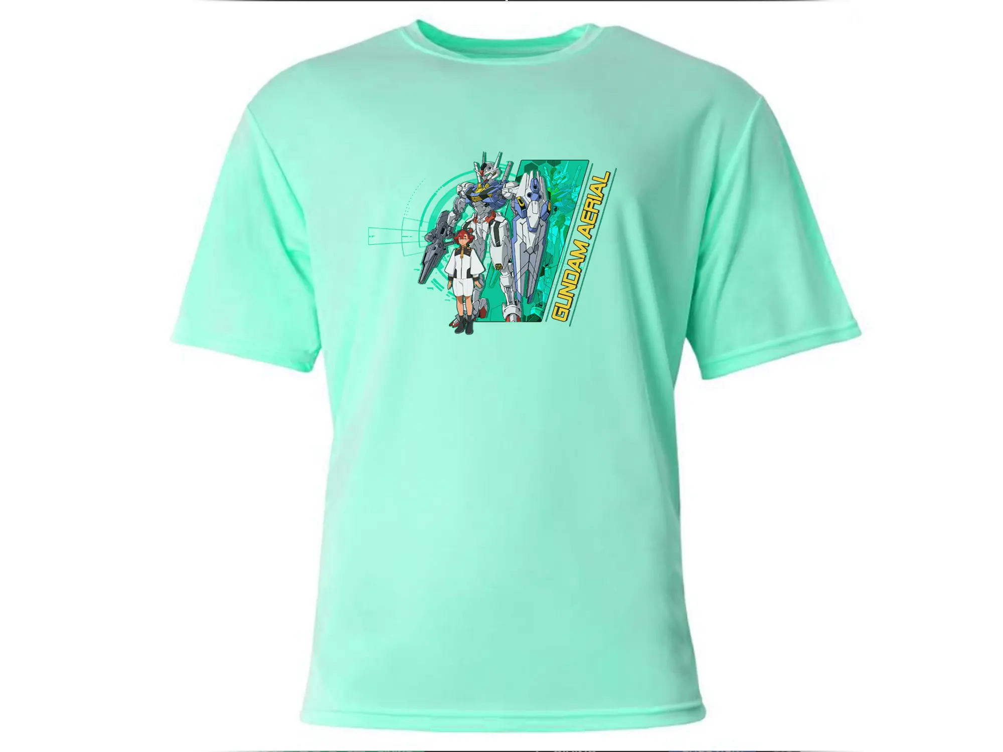 Gundam Ariel Shirt Graphic design Cotton Casual Crew Neck Tees Tshirt