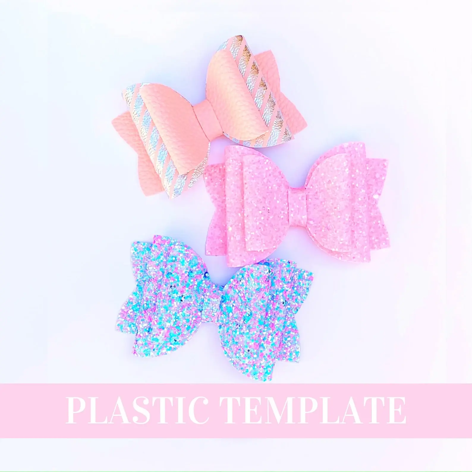 Bow # 12 Plastic Hair Bow Template - 6 sizes - Hair Bow Template Plastic Trace and Cut Template