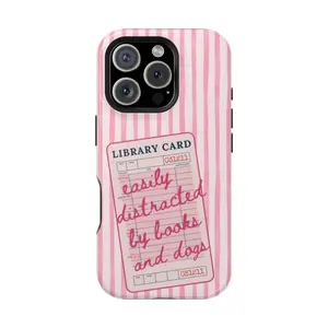 Funny Book Phone Case Bookish Aesthetic IPhone 16 Gift for Book & Dog Lovers BookTok Fans Vintage Library Card Graphic,phone Case Suitable for Iphone 11/12/13/14/15/16/17 Pro Promax Plus Air and Samsung S22/S23/S24/S25 Plus Ultra Fe