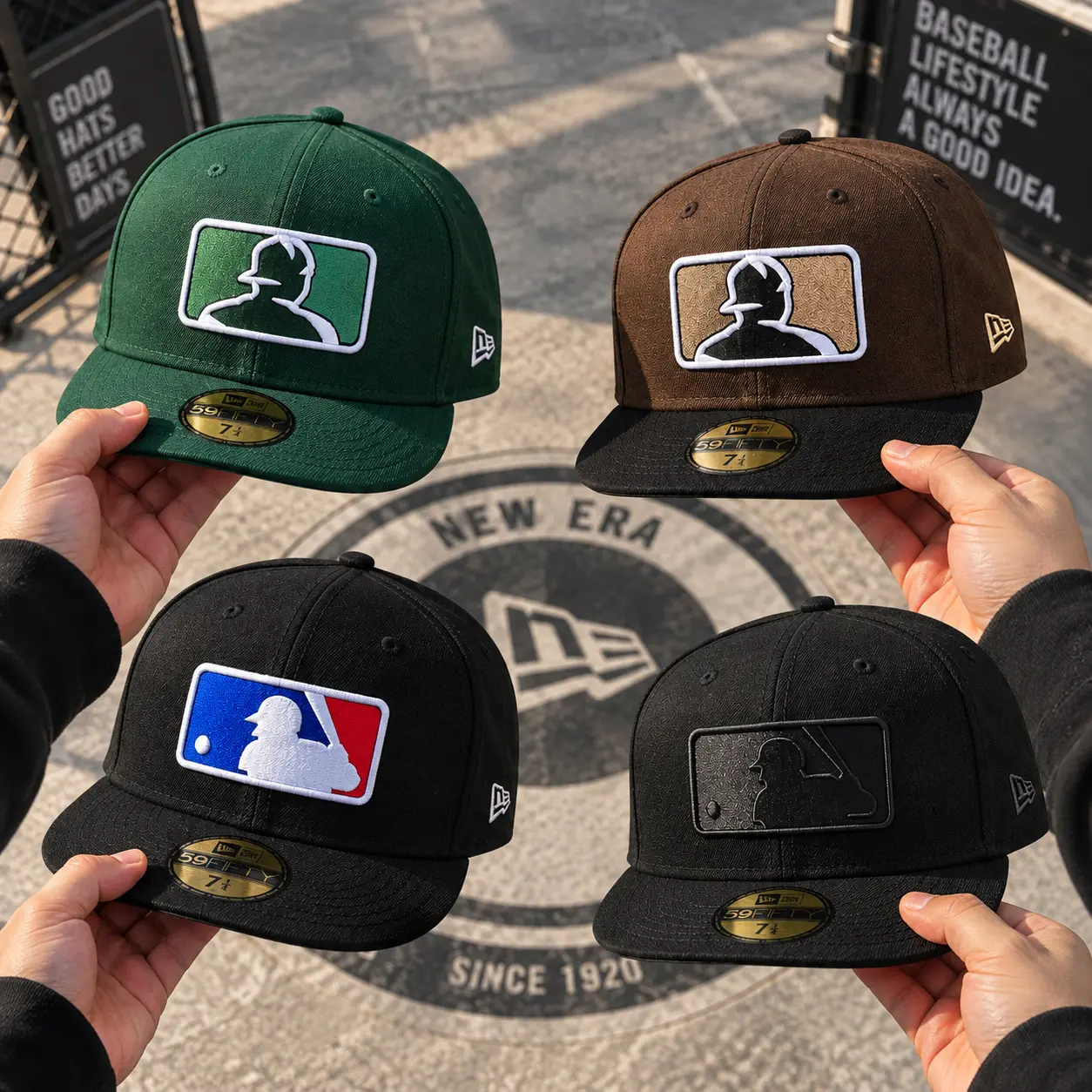 MLB Logo Collection Snapback Hat – Embroidered Baseball Cap Adjustable Flat Brim Streetwear