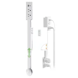 Swivel Wall-Mount Outlet – 2 AC Ports/USB Ports (34-inch Wall-Mountable Extension Cord) Space-saving power solution for your home and office