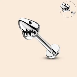OUFER Fashion Body Jewelry 16G 316L Stainless Steel Flat Back Stud - 8mm Bar Length, Labret Studs Replacement, Non-Tarnish Body-Safe Flat Pierced Jewelry for Ear Cartilage, Unisex Accessory