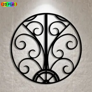 1pc Circular Scroll Metal Wall Art, Ornate Circular Scroll Statue Mural, Ideal Gift for New Year, Christmas, Vintage Decor Enthusiasts,  Wall Sculptures, Perfect for Living Room Wall & Garden Fence, Timeless Home Decor Accent