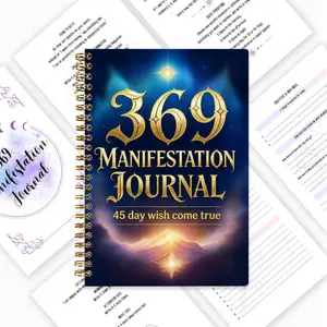 369 Manifestation Journal, 45-Day Wish Fulfillment Planner, Universal Energy Law of Attraction, High-precision Printing & Spiral Binding, Daily 3/6/9 Affirmation Training, Clearly Structured Manifestation Practice Pages, Strengthen Belief System, Accelera