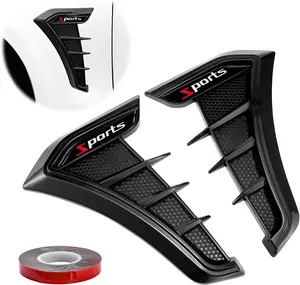 Universal Car Fender Side Vent Cover,1 Pair Car Front Fender Vent Cover Trim Decoration Sticker Universal for Most Cars Baffles/Guard Strips/Friction Strips Spoiler Wing Accessory 3D Shark Gill Side Fender Vent 2PCS ,car accessories ，2026 NEW