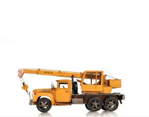 212 MAIN Metal Crane Truck Sculpture - Hand-Painted Handcrafted Realistic Collectible Compact Craftsman Contemporary Sculptural Miniatures, Home Decor Statue (Model 401178), Realistic Miniatures