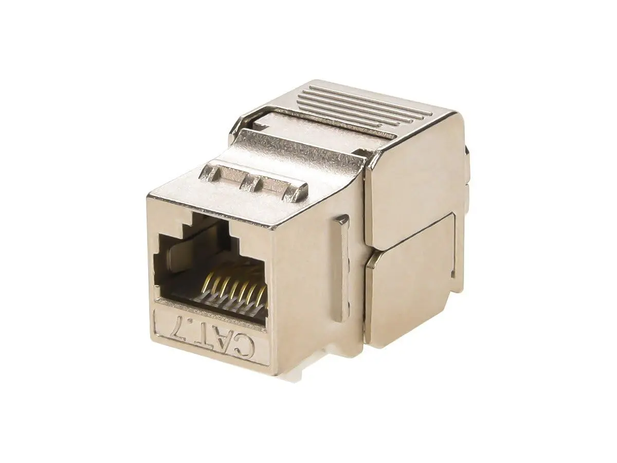 Zoobla Cat7 180-Degree Keystone Jack, Solid Wire, 50-Pack