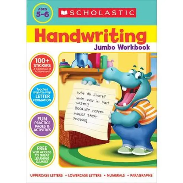 Scholastic Handwriting Jumbo Workbook - English Alphabet & Word Practice, Fun Activities, Teaching Supplies, Paperback Children's Humanities & Social Sciences School Supply Book, Language