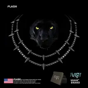 Dark Night Panther Hip Hop Tennis Necklace for Men and Women, Fashion Street Style Accessories, Birthday Anniversary Gift, Luxury Jewelry Necklace