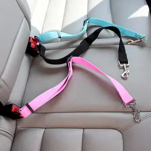 Adjustable Pet Car Seat Belt with Safety Lock Buckle, Durable Nylon Dog Seat Leash, Travel Safety Accessories for Cats and Dogs
