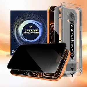 One Fish Screen Protector 2 Pack 360° Privacy Anti-Fingerprint for iPhone  Drop Protection Full Coverage Scratch-Resistant,  Easy Installation.