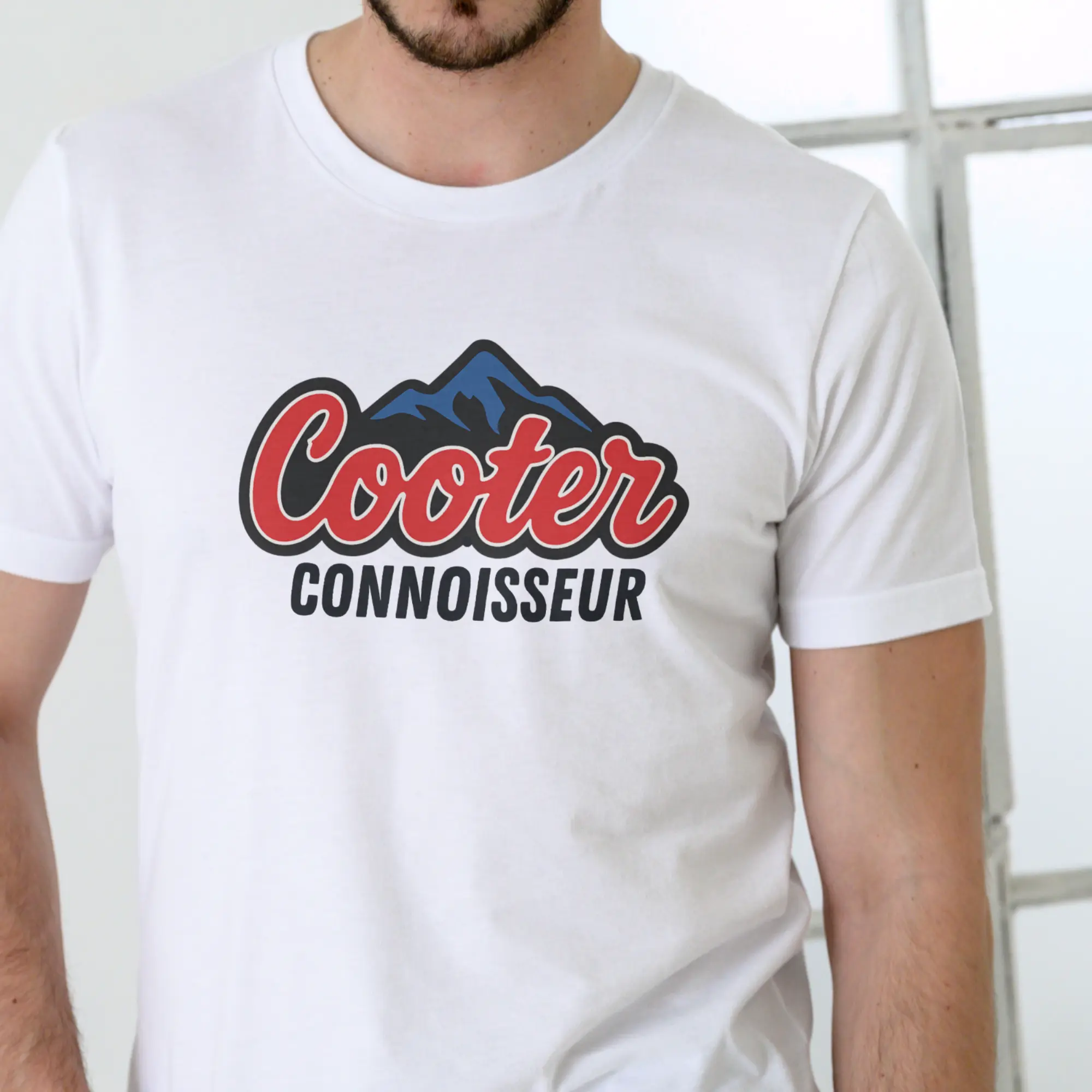 Graphic Print T-Shirt for Men with 'Cooter Connoisseur' Design, Soft Cotton Round Neck Short-Sleeve Casual Streetwear Top, Tshirt, Shortsleeve, Fashion
