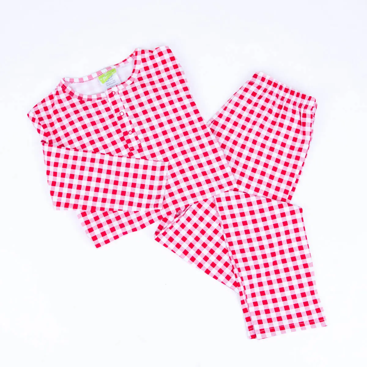 Women's Red Gingham Knit Pajamas - Family Matching Christmas PJs