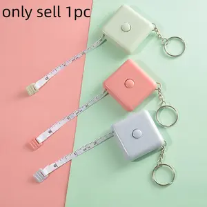 Nordic Style Automatic Retractable Square Tape Measure, 1.5m Mini Portable Measuring Tape, Dual Metric Imperial, Clothing Measurement Tool