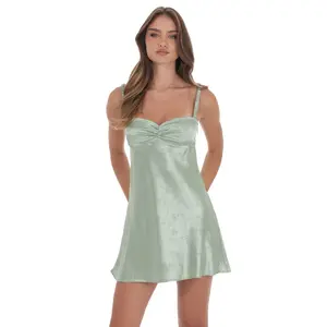 Lucy in the sky Women's Formal Jacquard Babydoll Dress, Sage Color