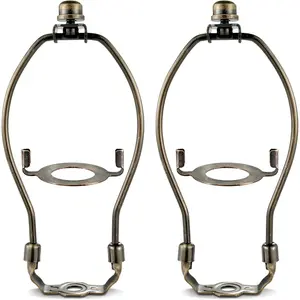 Detachable Lamp Shade Harp Frame Antique Brass Lampshade Bracket Holder for Floor or Table Light Bronze 7-Inch