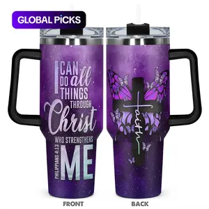 40 oz Tumbler, 1 Pc Vacuum Insulated Stainless Steel Cup Mug Water Bottles, Purple Starry Sky Design, Insulated and Durable, Christian Gift for Any Occasion: Birthdays, Holidays or Special Moments for Family, Friends and Coworkers #GLOBAL PICKS