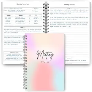 Elegant Meeting Notebook, Professional Work Journal with Action Items, Durable Conference Note-Taking Book, Essential Office Supplies