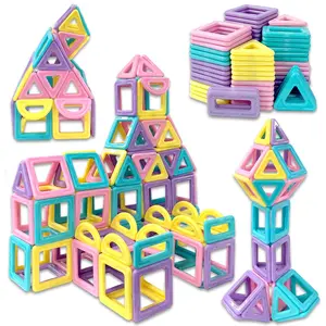 Magnetic Building Blocks Stem Toys, Magnetic Building Tiles, Medium Sized 3D Creative Play & Educational Architecture Set, Perfect Birthday & Halloween Gifts, Medium Size Pieces