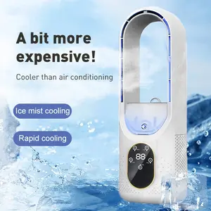 Mini Desktop Fan, Office Cooling Humidifier, Leafless Spray Cooler, USB Cold Fan, Energy Efficient, Perfect for Home & Office Use, Mist Fan Cooler, Misting Cooling Fan