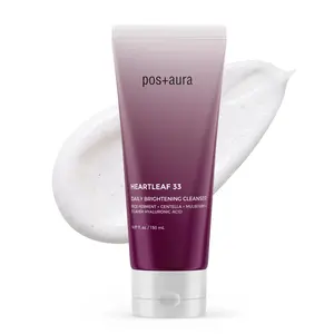 pos+aura Heartleaf, Mulberry & Rice Ferment Facial Cleanser – 5X Hyaluronic Acid Hydrating, Refreshing Gentle Daily Face Wash for Sensitive & Dry Skin, Soothing K-Beauty Inspired Low-pH Cleanser