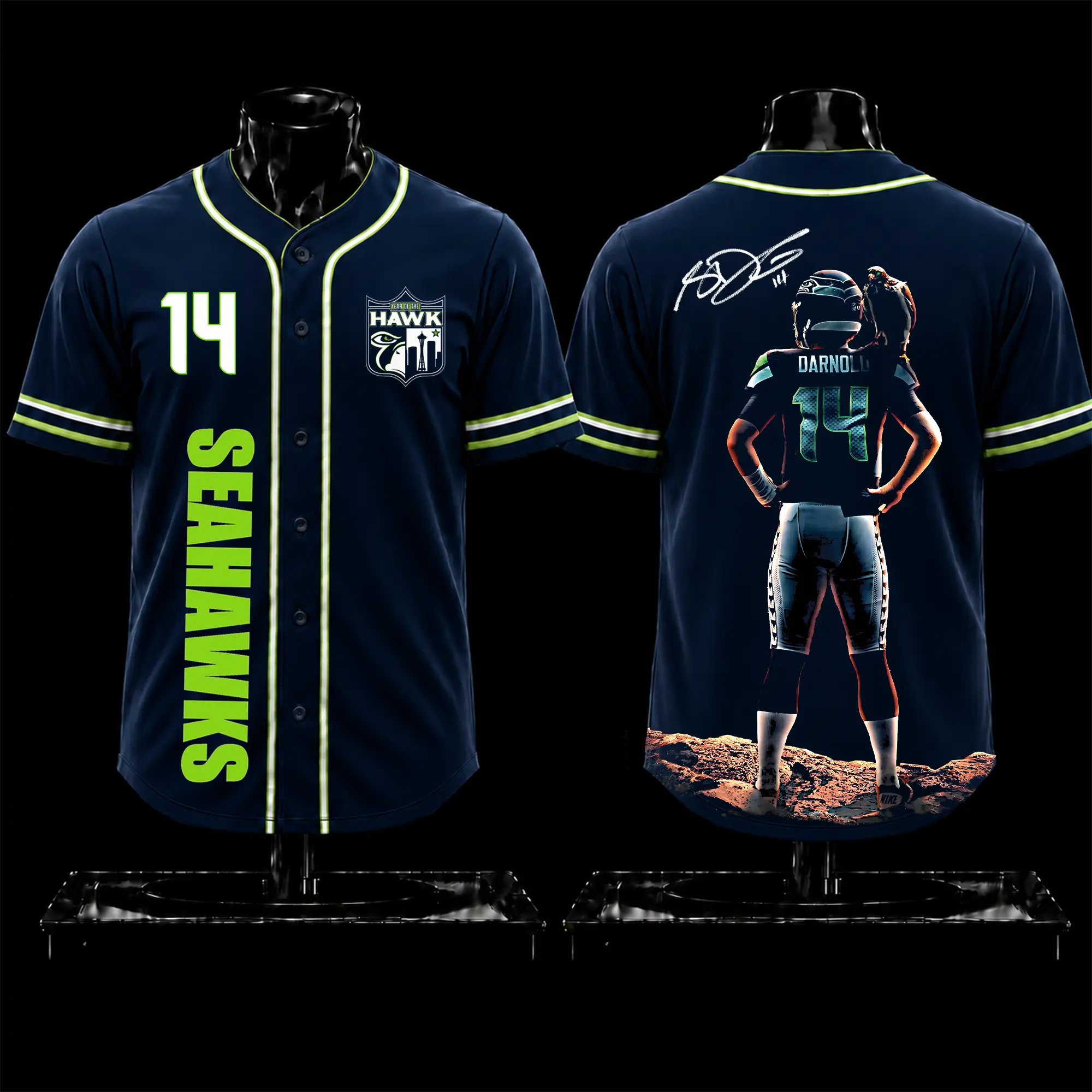 Sam Darnold #14 Baseball Jersey Premium, The Darnold Fans, Hawks Fans, 12s Baseball Jersey, The 12s Fans, Game Day Sports Jersey, Darnold Fan Gift