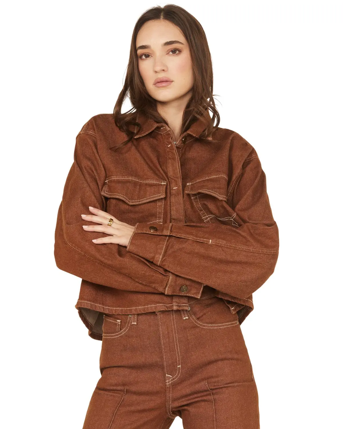 Ariat Women's Women'S Long Sleeve Boxy Cropped Denim Shirt - 10063166