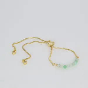 Thin Australian Jade Bracelet (Gold)