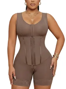 1 Count Fajas Colombianas Tummy Control Shapewear for Women, Tummy Tuck Garment, Post Surgery Double Compression Body Shaper, Tight-Fitting Shapewear Bodysuit, Lace Butt Lifting Jumpsuit, Waist Trainer Girdle, Suitable For Daily Or Party