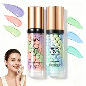 2PCS SPF 50+ PA+++ 3-in-1 Sunscreen Isolation Cream, Color Corrector Face Primer, Pre-Makeup Base for Oil Cosmetic Uv