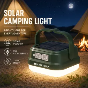 Camping Essentials Portable Solar Camping Lantern Solar & USB-C Dual Charging High Brightness Daily water resistant Multiple Lighting Modes